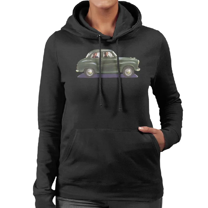 Austin A35 Green British Motor Heritage Women's Hooded Sweatshirt Hoodie with Pocket Utility Practical Austin A35 Green British Motor Heritage Women's Hooded Sweatshirt Hoodie with Pocket Utility Practical
