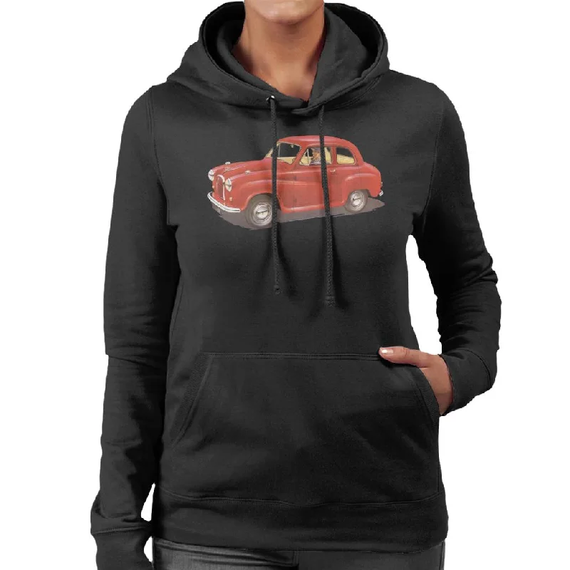 Austin A35 Red British Motor Heritage Women's Hooded Sweatshirt Hoodie with Ribbed Hem Stretchable Secure Austin A35 Red British Motor Heritage Women's Hooded Sweatshirt Hoodie with Ribbed Hem Stretchable Secure