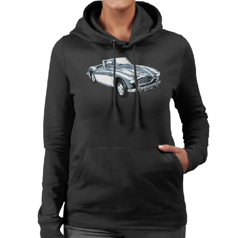 Austin Healey 100 Six British Motor Heritage Women's Hooded Sweatshirt Hoodie with Cuffed Sleeves Snug Secure Austin Healey 100 Six British Motor Heritage Women's Hooded Sweatshirt Hoodie with Cuffed Sleeves Snug Secure