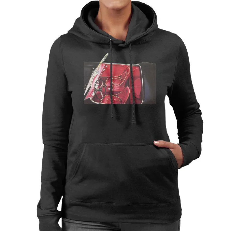 Austin Healey View Of Seats British Motor Heritage Women's Hooded Sweatshirt Hoodie with Toggle Buttons Decorative Unique Austin Healey View Of Seats British Motor Heritage Women's Hooded Sweatshirt Hoodie with Toggle Buttons Decorative Unique