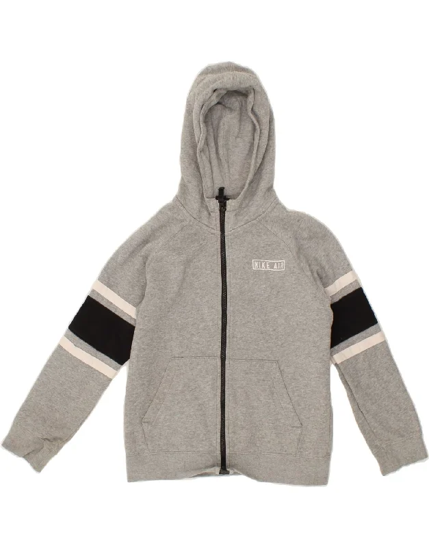 NIKE Boys Zip Hoodie Sweater 10-11 Years Medium Grey Colourblock Cotton Hoodie with Lace Feminine Delicate NIKE Boys Zip Hoodie Sweater 10-11 Years Medium Grey Colourblock Cotton Hoodie with Lace Feminine Delicate