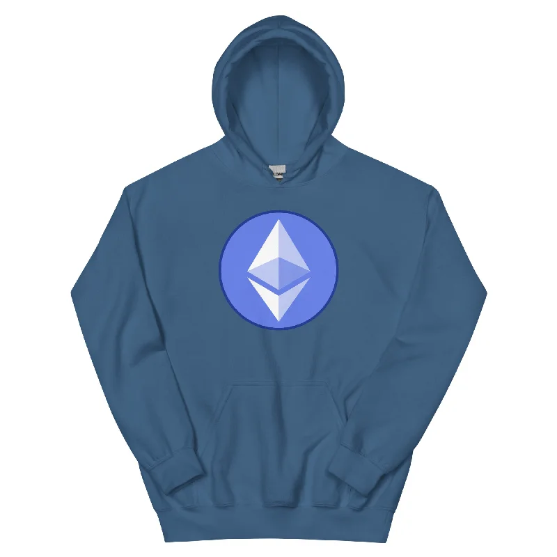 ETH Ethereum Round Logo Cryptocurrency Symbol Pullover Hoodie Sweatshirt Hooded Sweatshirt Casual Wear Street Style ETH Ethereum Round Logo Cryptocurrency Symbol Pullover Hoodie Sweatshirt Hooded Sweatshirt Casual Wear Street Style