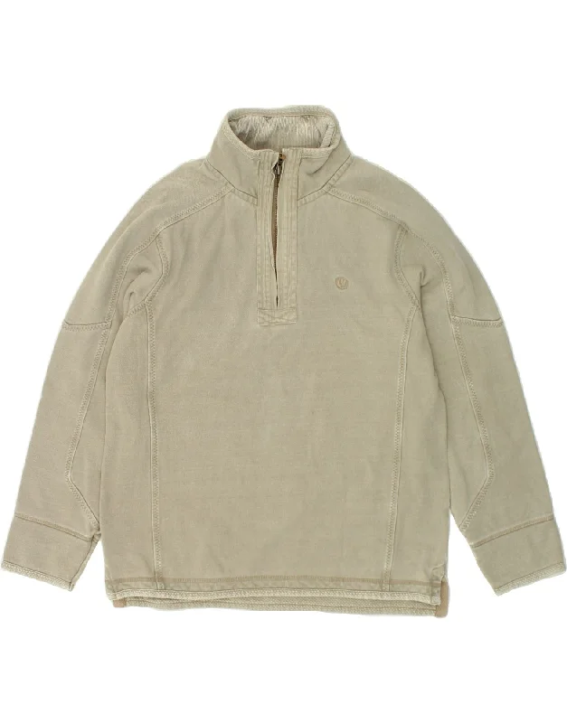 FAT FACE Mens Zip Neck Sweatshirt Jumper Medium Beige Cotton Hoodie with Camouflage Military Edgy FAT FACE Mens Zip Neck Sweatshirt Jumper Medium Beige Cotton Hoodie with Camouflage Military Edgy