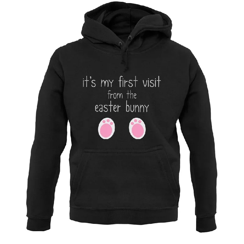 First Visit From The Eater Bunny Unisex Hoodie Hoodie with Hem Detail Decorative Unique First Visit From The Eater Bunny Unisex Hoodie Hoodie with Hem Detail Decorative Unique