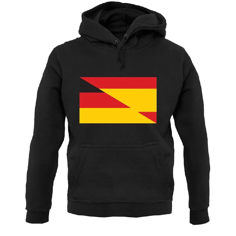 Half German Half Spanish Flag Unisex Hoodie Hoodie with Hem Patch Decorative Personalized Half German Half Spanish Flag Unisex Hoodie Hoodie with Hem Patch Decorative Personalized
