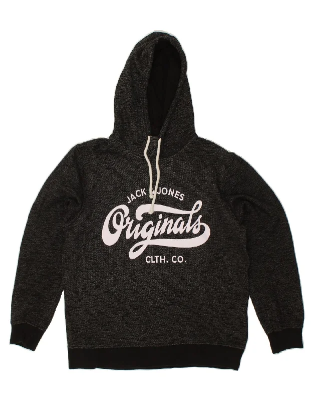 JACK & JONES Mens Graphic Hoodie Jumper Large Black Cotton Cotton Hoodie Fleece Lining Warmth JACK & JONES Mens Graphic Hoodie Jumper Large Black Cotton Cotton Hoodie Fleece Lining Warmth