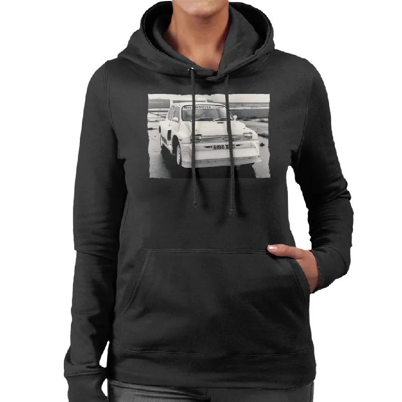 MG Austin Rover British Motor Heritage Women's Hooded Sweatshirt Hoodie with Hem Drawcord Adjustable Customizable MG Austin Rover British Motor Heritage Women's Hooded Sweatshirt Hoodie with Hem Drawcord Adjustable Customizable