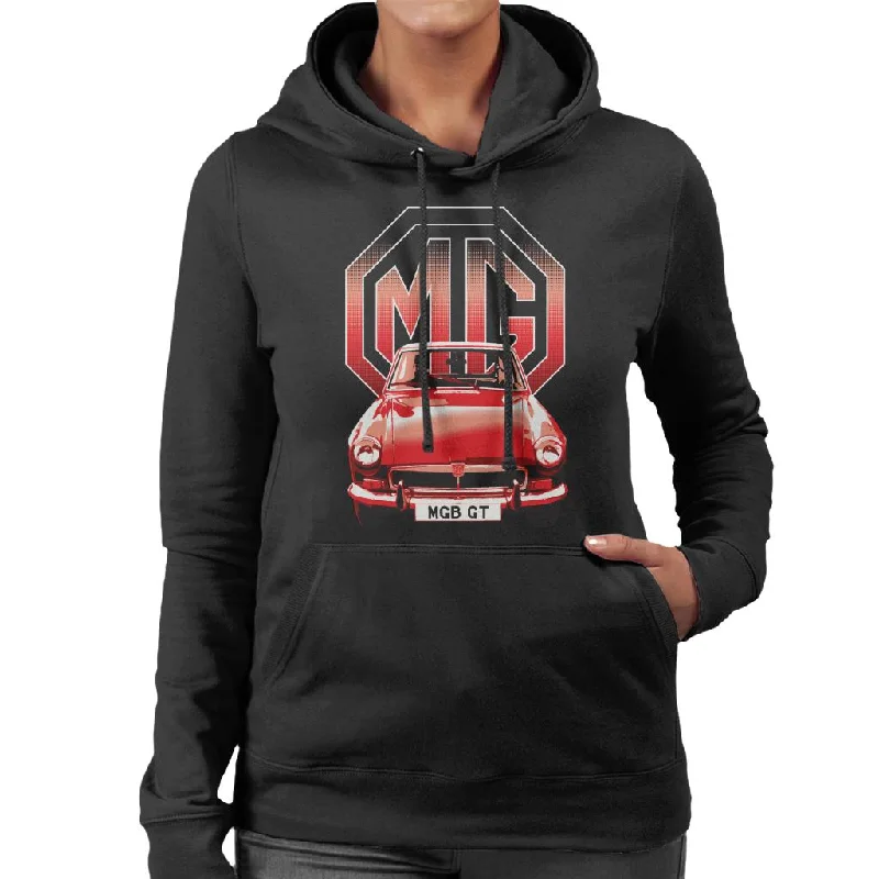 MG B GT Red British Motor Heritage Women's Hooded Sweatshirt Hoodie Sweatshirt Pullover MG B GT Red British Motor Heritage Women's Hooded Sweatshirt Hoodie Sweatshirt Pullover