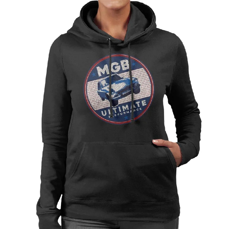 MG B Ultimate Performance British Motor Heritage Women's Hooded Sweatshirt Hooded Sweatshirt Casual Wear Street Style MG B Ultimate Performance British Motor Heritage Women's Hooded Sweatshirt Hooded Sweatshirt Casual Wear Street Style