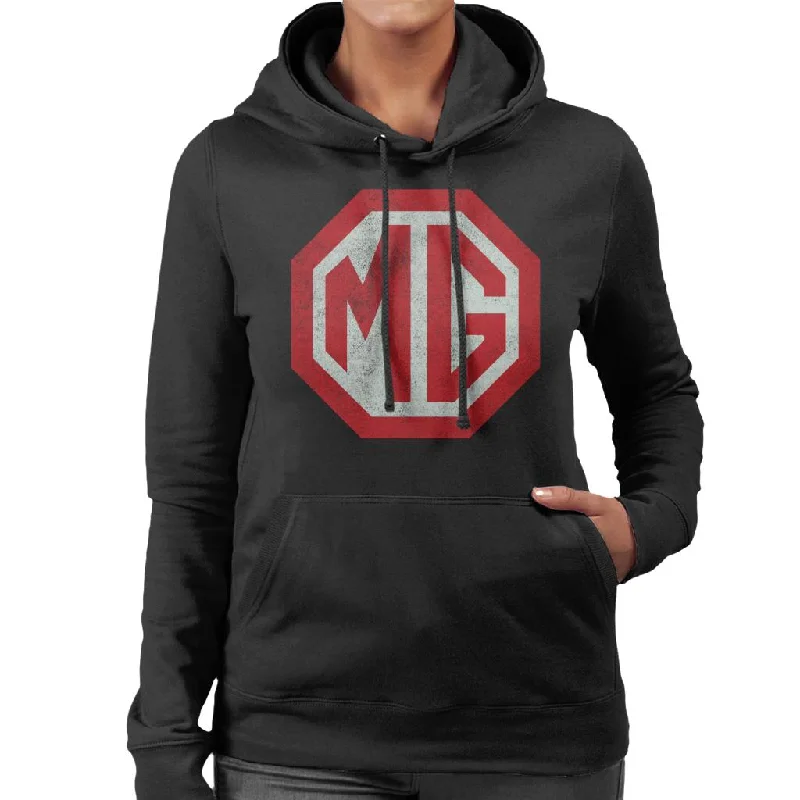 MG Classic Logo British Motor Heritage Women's Hooded Sweatshirt Hoodie with Hood Adjustable Protection MG Classic Logo British Motor Heritage Women's Hooded Sweatshirt Hoodie with Hood Adjustable Protection