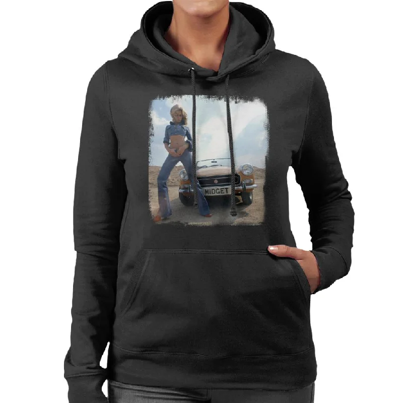 MG Midget British Motor Heritage Women's Hooded Sweatshirt Hoodie with Elastic Cuffs Stretchable Comfortable MG Midget British Motor Heritage Women's Hooded Sweatshirt Hoodie with Elastic Cuffs Stretchable Comfortable