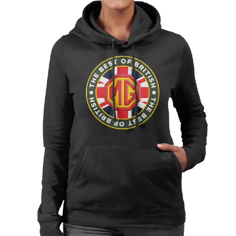 MG The Best Of British Motor Heritage Women's Hooded Sweatshirt Hoodie with Zipper Versatile Modern MG The Best Of British Motor Heritage Women's Hooded Sweatshirt Hoodie with Zipper Versatile Modern