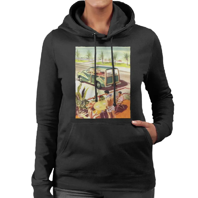 Morris Traveller Summer British Motor Heritage Women's Hooded Sweatshirt Hoodie with Hidden Zipper Minimalist Clean Morris Traveller Summer British Motor Heritage Women's Hooded Sweatshirt Hoodie with Hidden Zipper Minimalist Clean