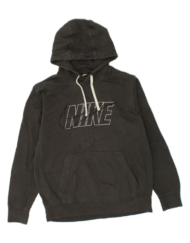 NIKE Mens Graphic Hoodie Jumper Large Grey Cotton Hoodie with Rolled Sleeves Casual Relaxed NIKE Mens Graphic Hoodie Jumper Large Grey Cotton Hoodie with Rolled Sleeves Casual Relaxed