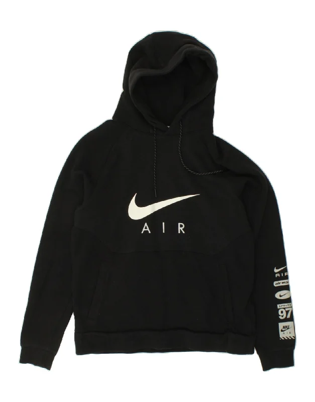 NIKE Mens Graphic Hoodie Jumper Medium Black Cotton Hoodie with Drawcord Adjustable Secure NIKE Mens Graphic Hoodie Jumper Medium Black Cotton Hoodie with Drawcord Adjustable Secure