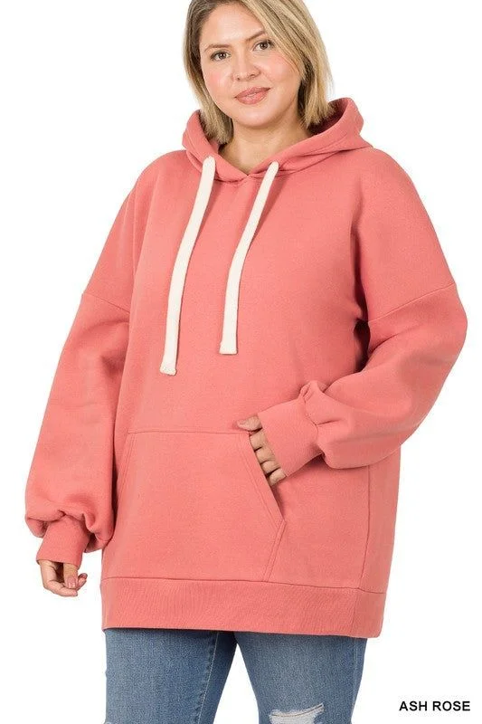 ZENANA | Plus Oversized Hoodie Longline Sweatshirt Hoodie with Patch Decorative Personalized ZENANA | Plus Oversized Hoodie Longline Sweatshirt Hoodie with Patch Decorative Personalized