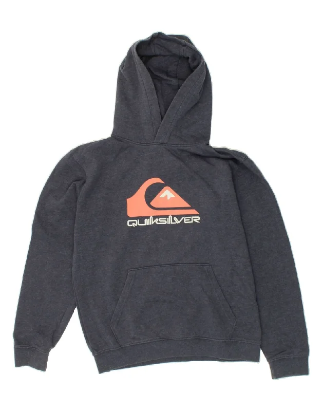 QUIKSILVER Womens Graphic Hoodie Jumper UK 14 Large Navy Blue Cotton Hoodie with Pattern Geometric Abstract QUIKSILVER Womens Graphic Hoodie Jumper UK 14 Large Navy Blue Cotton Hoodie with Pattern Geometric Abstract