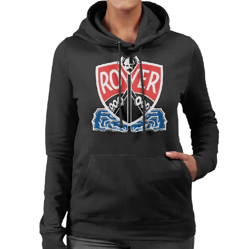 Rover Viking Longship British Motor Heritage Women's Hooded Sweatshirt Hoodie with Bell Sleeves Flared Feminine Rover Viking Longship British Motor Heritage Women's Hooded Sweatshirt Hoodie with Bell Sleeves Flared Feminine