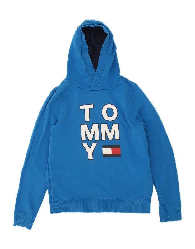 TOMMY HILFIGER Boys Graphic Hoodie Jumper 15-16 Years Blue Cotton Hoodie with Reflective Safety Nightwear TOMMY HILFIGER Boys Graphic Hoodie Jumper 15-16 Years Blue Cotton Hoodie with Reflective Safety Nightwear