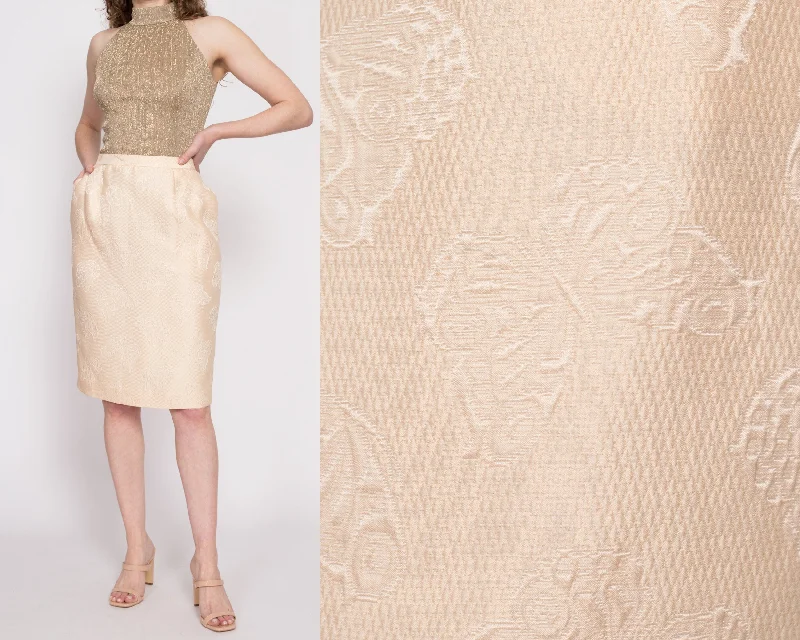 80s Christian Dior Butterfly Brocade Midi Skirt - Small to Medium, 27" leather skirt refined 80s Christian Dior Butterfly Brocade Midi Skirt - Small to Medium, 27" leather skirt refined