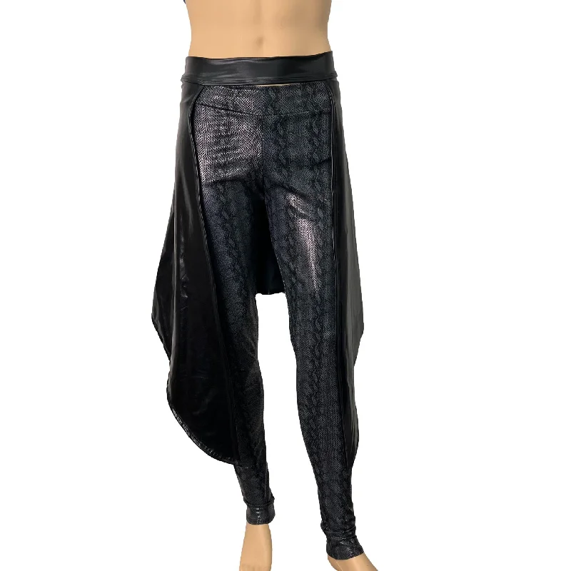 Long Cape Skirt - Black Metallic - Unisex Men/Women Open-Front Skirt lace skirt romantic Long Cape Skirt - Black Metallic - Unisex Men/Women Open-Front Skirt lace skirt romantic