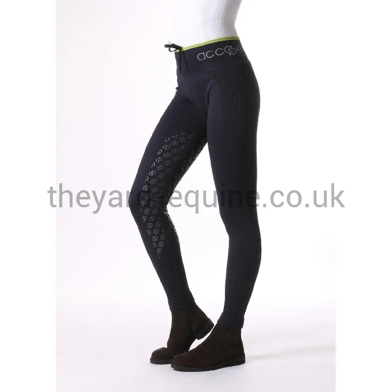 Accademia Italiana Women's Seamless Riding Leggings - Navy Fashionable Ribbed Knit Leggings Accademia Italiana Women's Seamless Riding Leggings - Navy Fashionable Ribbed Knit Leggings