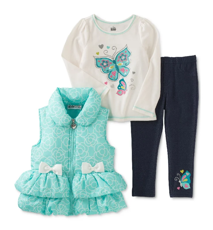 Kids Headquarters Baby Girls 3 Pc. Puffer Vest Top Leggings Set Stylish Athletic Wear Leggings Kids Headquarters Baby Girls 3 Pc. Puffer Vest Top Leggings Set Stylish Athletic Wear Leggings
