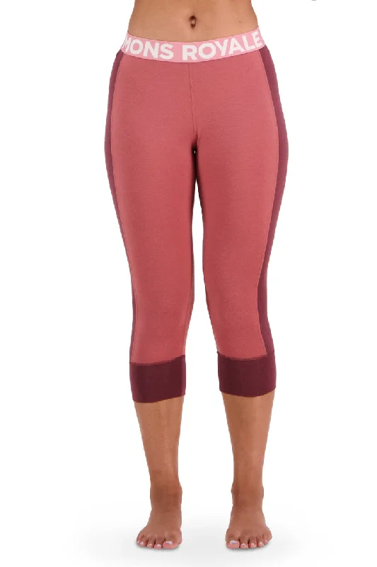 Mons Royale Cascade Legging 3/4 Thermals Womens Dark Chocolate / Terracotta Stylish Sporty Performance Leggings Mons Royale Cascade Legging 3/4 Thermals Womens Dark Chocolate / Terracotta Stylish Sporty Performance Leggings