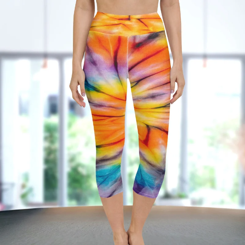 Vibrant Tie Dye Yoga Capri Leggings, Fitness Capri Leggings, lioness-love Comfortable Plus Size Leggings Vibrant Tie Dye Yoga Capri Leggings, Fitness Capri Leggings, lioness-love Comfortable Plus Size Leggings