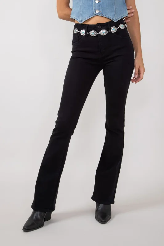 KanCan High Rise Bootcut Jeans for Women in Black | KC70005BK Stylish Tapered Fit Jeans KanCan High Rise Bootcut Jeans for Women in Black | KC70005BK Stylish Tapered Fit Jeans