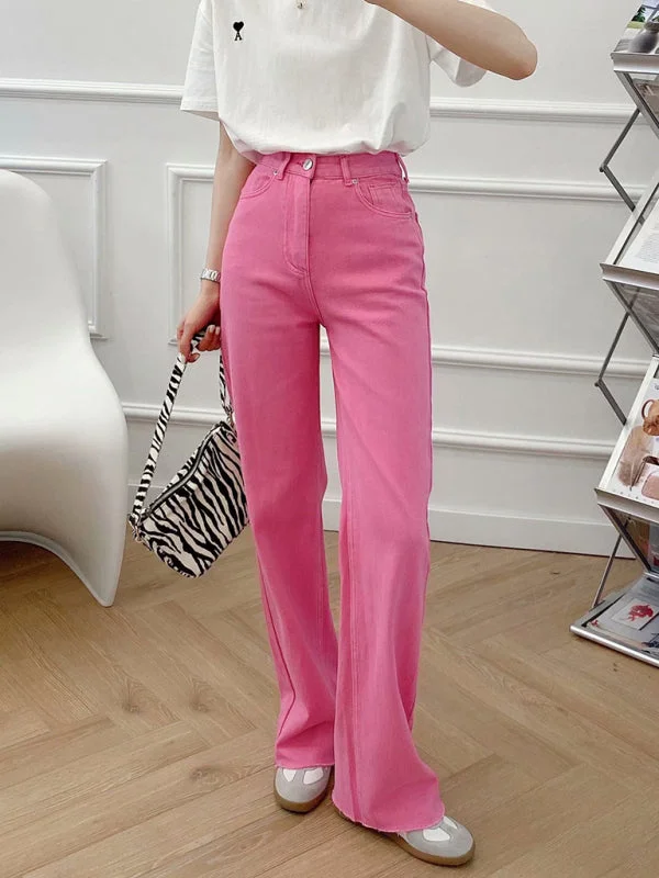 New Street High Waist Casual Straight Leg Wide Leg Pants Female Jeans Chic Cropped Jeans New Street High Waist Casual Straight Leg Wide Leg Pants Female Jeans Chic Cropped Jeans