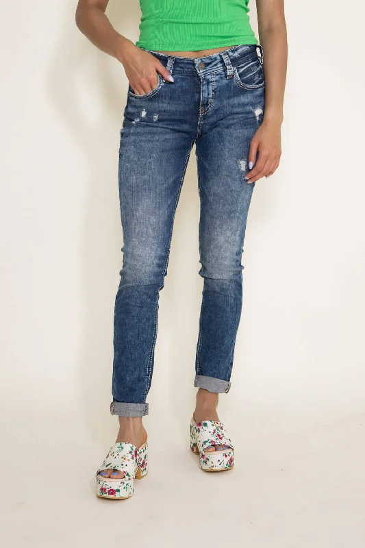 Silver Jeans Destructed Skinny Girlfriend Jeans for Women | L27137SJL388 Trendy Flared Leg Jeans Silver Jeans Destructed Skinny Girlfriend Jeans for Women | L27137SJL388 Trendy Flared Leg Jeans