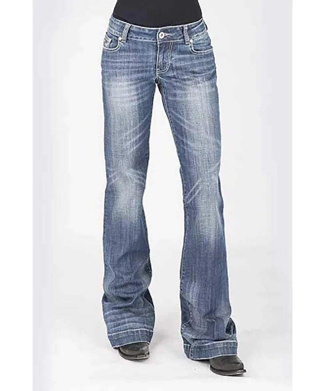 Stetson 214 Trouser Fit Bleached w/ X Pocket- Women's Jeans Fashionable Vintage Wash Jeans Stetson 214 Trouser Fit Bleached w/ X Pocket- Women's Jeans Fashionable Vintage Wash Jeans