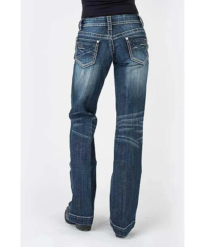 Stetson 214 Trouser Fit w/ Pieced Back Pocket - Women's Jeans Comfortable Faded High-Rise Jeans Stetson 214 Trouser Fit w/ Pieced Back Pocket - Women's Jeans Comfortable Faded High-Rise Jeans
